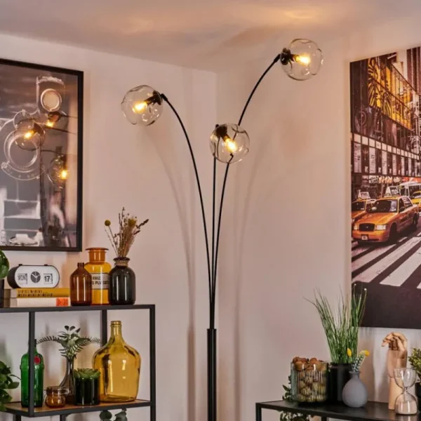 hofstein Ripoll Lampadaire Clair, 3 lumières* Lampes En Verre