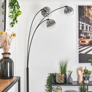 hofstein Ripoll Lampadaire Noir, 3 lumières* Lampes Modernes