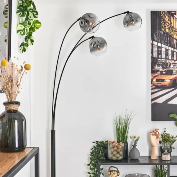 hofstein Ripoll Lampadaire Noir, 3 lumières* Lampes Modernes