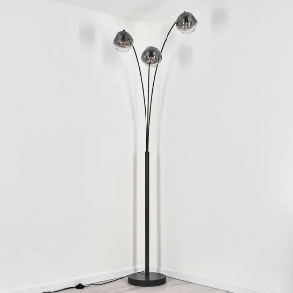 hofstein Ripoll Lampadaire Noir, 3 lumières* Lampes Modernes