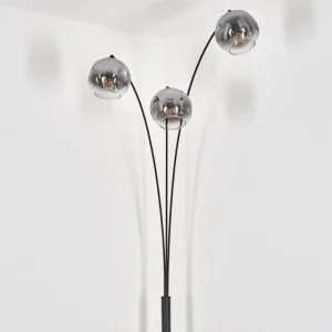 hofstein Ripoll Lampadaire Noir, 3 lumières* Lampes En Verre
