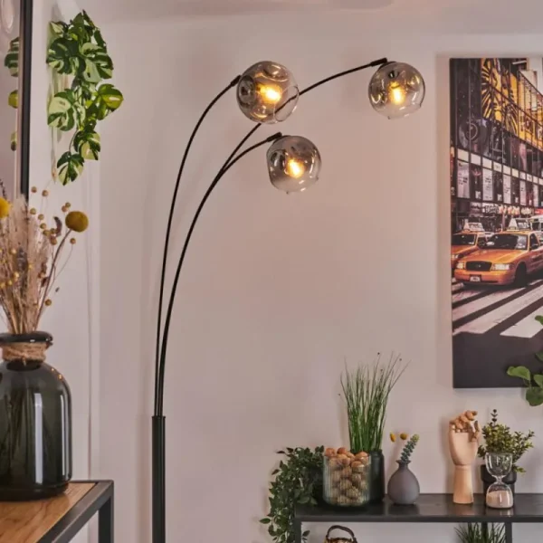 hofstein Ripoll Lampadaire Noir, 3 lumières* Lampes Modernes