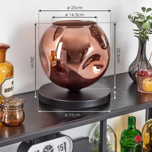 hofstein Ripoll Lampe à poser Cuivré, 1 lumière* Lampes En Verre