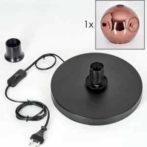 hofstein Ripoll Lampe à poser Cuivré, 1 lumière* Lampes En Verre