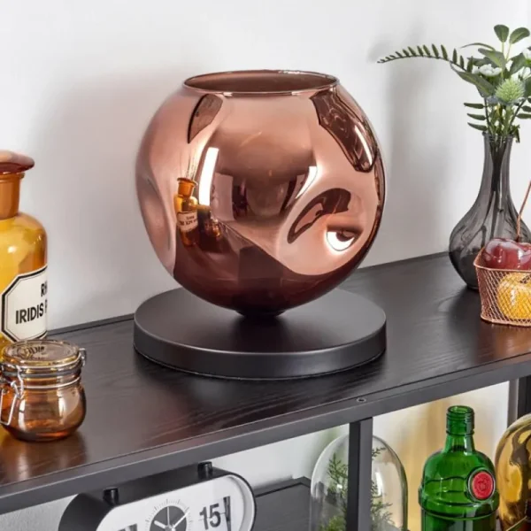hofstein Ripoll Lampe à poser Cuivré, 1 lumière* Lampes En Verre