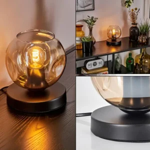 hofstein Ripoll Lampe à poser Noir, 1 lumière* Lampes En Verre