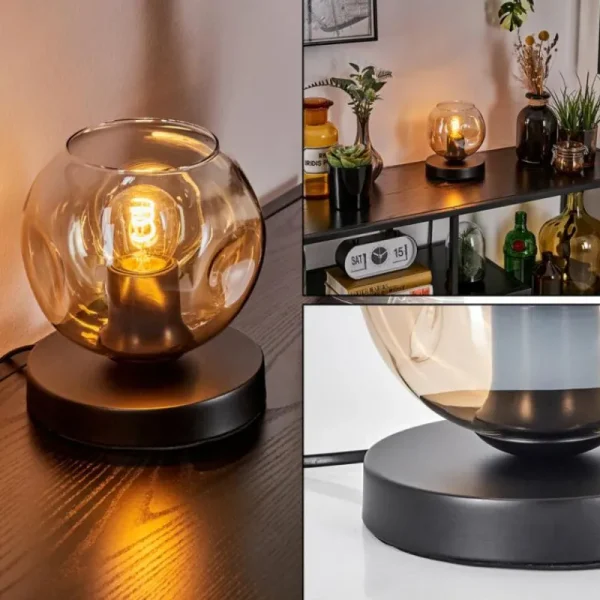 hofstein Ripoll Lampe à poser Noir, 1 lumière* Lampes En Verre
