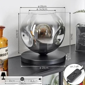 hofstein Ripoll Lampe à poser Noir, 1 lumière* Lampes Modernes