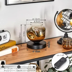 hofstein Ripoll Lampe à poser Noir, 1 lumière* Lampes En Verre