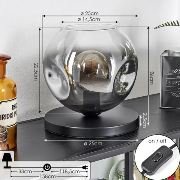 hofstein Ripoll Lampe à poser Noir, 1 lumière* Lampes Modernes