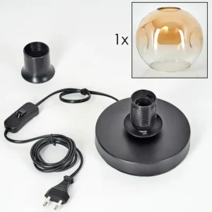 hofstein Ripoll Lampe à poser Noir, 1 lumière* Lampes En Verre