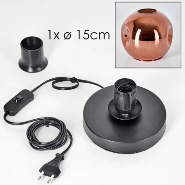 hofstein Ripoll Lampe à poser Noir, 1 lumière* Lampes En Verre