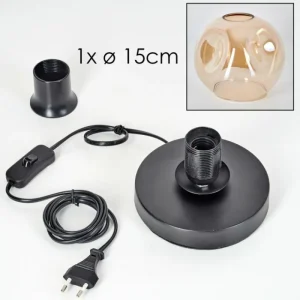 hofstein Ripoll Lampe à poser Noir, 1 lumière* Lampes En Verre