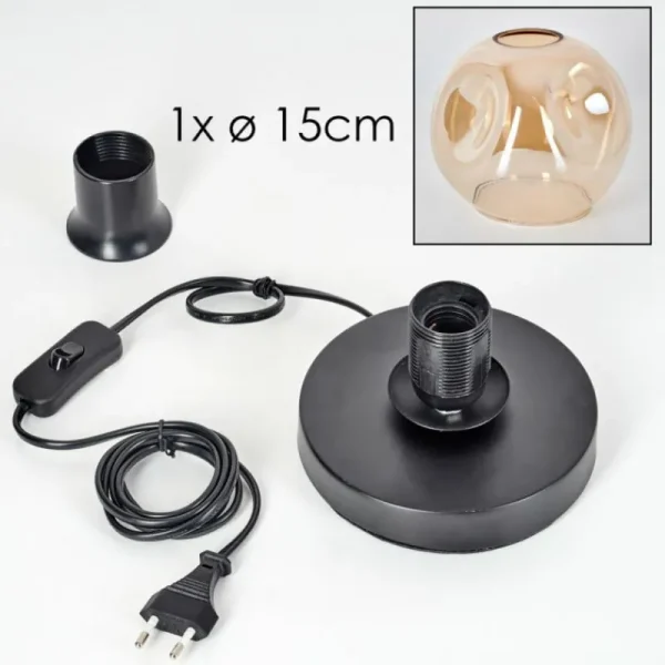 hofstein Ripoll Lampe à poser Noir, 1 lumière* Lampes En Verre