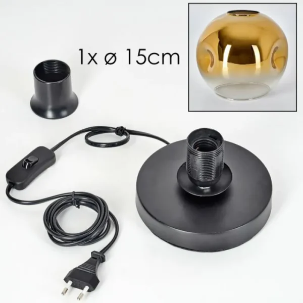 hofstein Ripoll Lampe à poser Noir, 1 lumière* Lampes En Verre