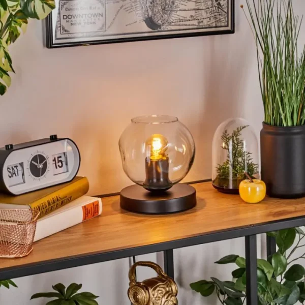 hofstein Ripoll Lampe à poser Noir, 1 lumière* Lampes En Verre