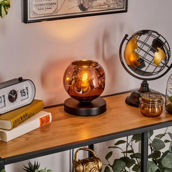 hofstein Ripoll Lampe à poser Noir, 1 lumière* Lampes En Verre