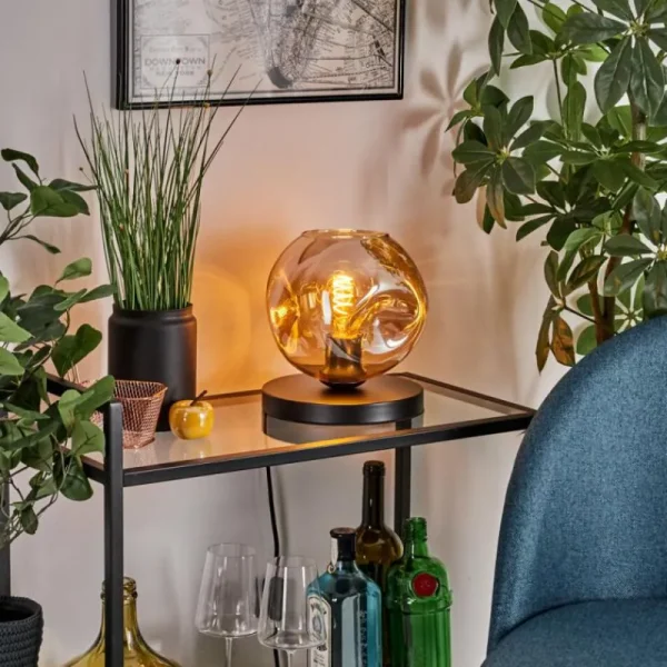 hofstein Ripoll Lampe à poser Noir, 1 lumière* Lampes En Verre