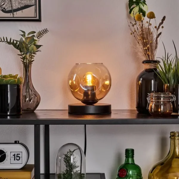 hofstein Ripoll Lampe à poser Noir, 1 lumière* Lampes En Verre