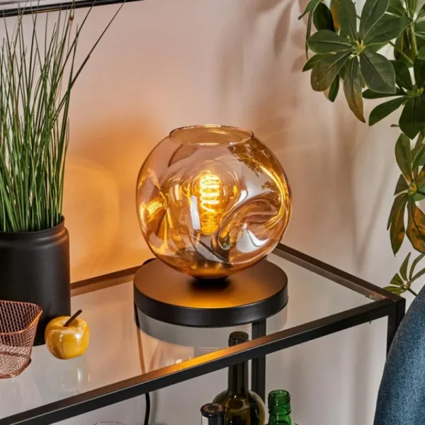 hofstein Ripoll Lampe à poser Noir, 1 lumière* Lampes En Verre