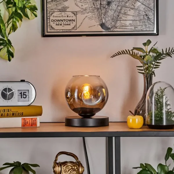 hofstein Ripoll Lampe à poser Noir, 1 lumière* Lampes En Verre