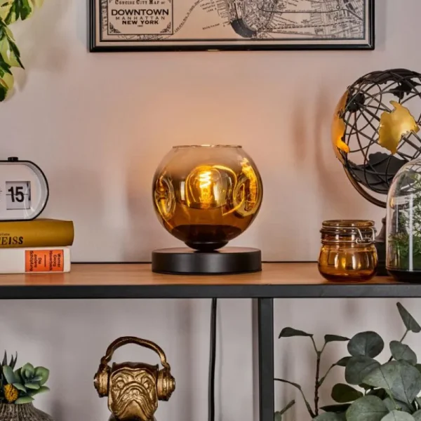 hofstein Ripoll Lampe à poser Noir, 1 lumière* Lampes En Verre