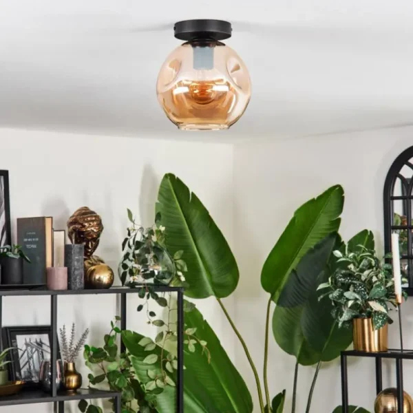 hofstein Ripoll Plafonnier Ambre, 1 lumière* Lampes En Verre