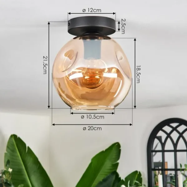 hofstein Ripoll Plafonnier Ambre, 1 lumière* Lampes En Verre