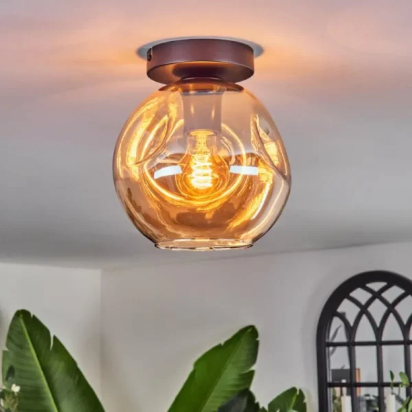 hofstein Ripoll Plafonnier Ambre, 1 lumière* Lampes En Verre