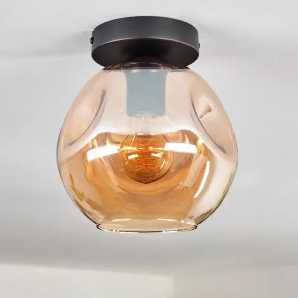 hofstein Ripoll Plafonnier Ambre, 1 lumière* Lampes En Verre