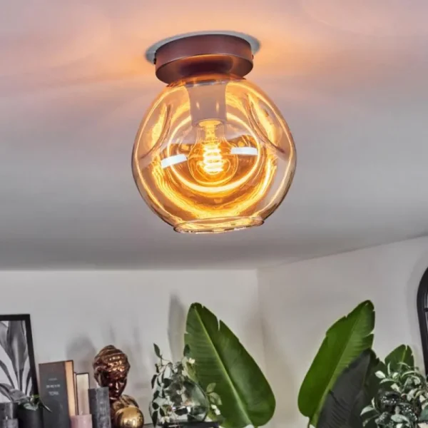 hofstein Ripoll Plafonnier Ambre, 1 lumière* Lampes En Verre