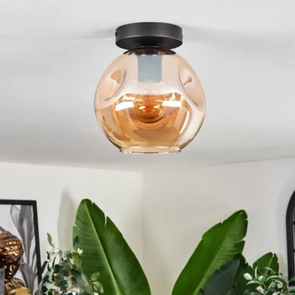 hofstein Ripoll Plafonnier Ambre, 1 lumière* Lampes En Verre