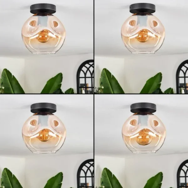 hofstein Ripoll Plafonnier Ambre, Clair, 1 lumière* Lampes En Verre