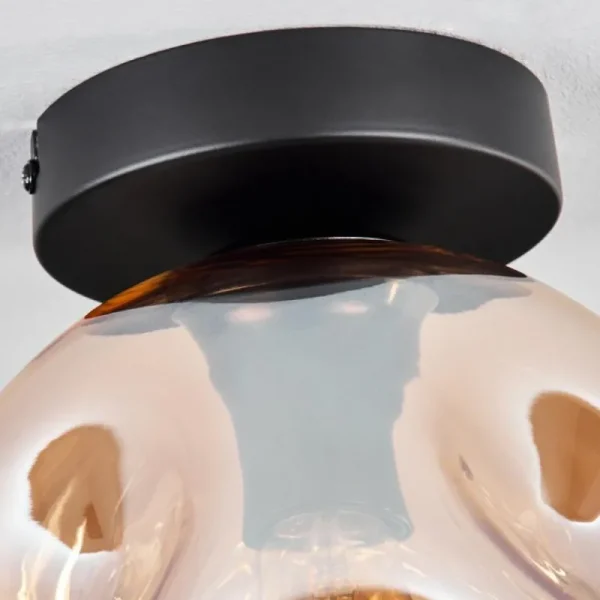 hofstein Ripoll Plafonnier Ambre, Clair, 1 lumière* Lampes En Verre