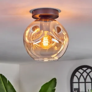 hofstein Ripoll Plafonnier Ambre, Clair, 1 lumière* Lampes En Verre