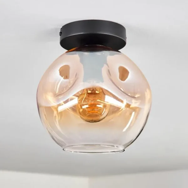 hofstein Ripoll Plafonnier Ambre, Clair, 1 lumière* Lampes En Verre