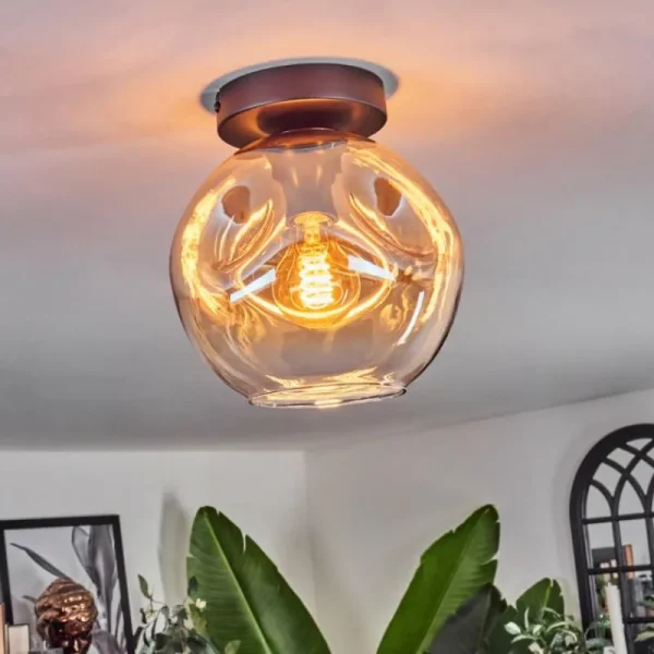 hofstein Ripoll Plafonnier Ambre, Clair, 1 lumière* Lampes En Verre