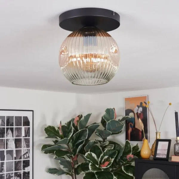 hofstein Ripoll Plafonnier, Boule lumineuse Ambre, Clair, 1 lumière* Lampes Modernes