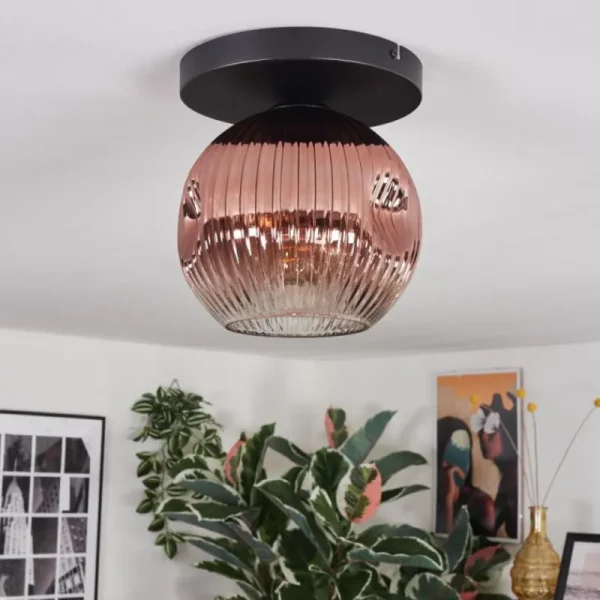 hofstein Ripoll Plafonnier, Boule lumineuse Clair, Cuivré, 1 lumière* Lampes Modernes