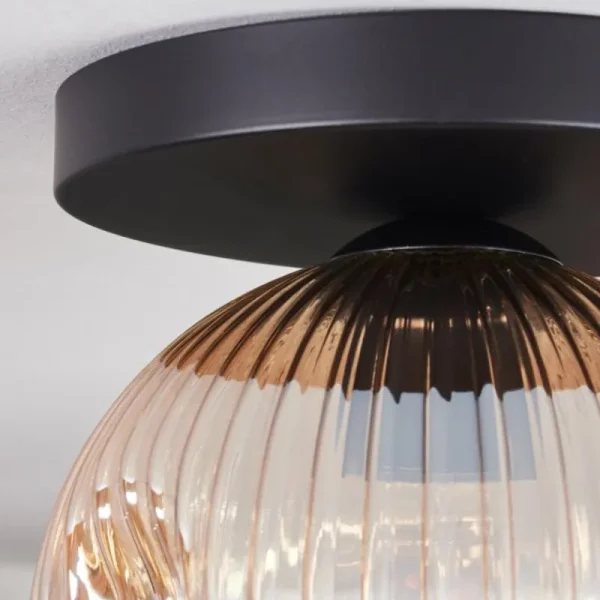 hofstein Ripoll Plafonnier, Boule lumineuse Ambre, Clair, 1 lumière* Lampes Modernes