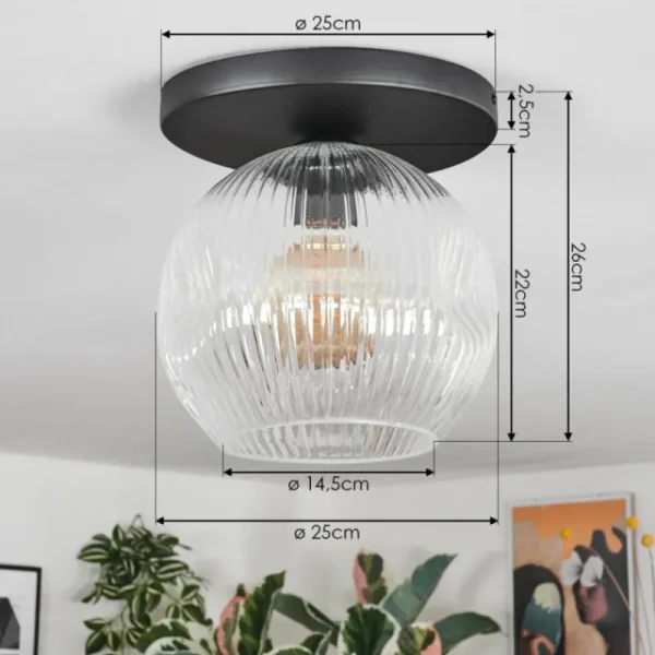 hofstein Ripoll Plafonnier, Boule lumineuse Clair, 1 lumière* Lampes Modernes
