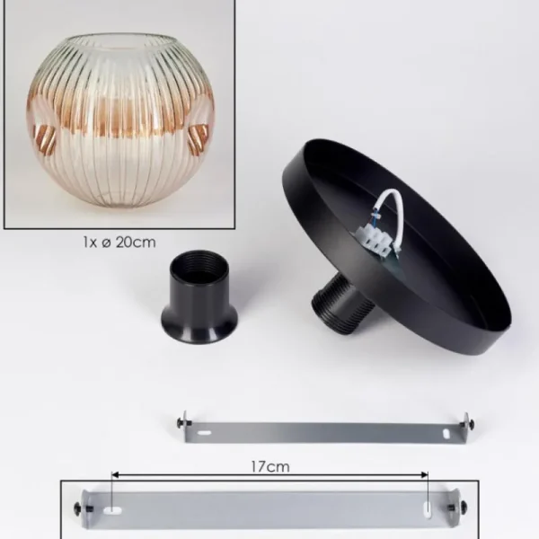 hofstein Ripoll Plafonnier, Boule lumineuse Ambre, Clair, 1 lumière* Lampes Modernes
