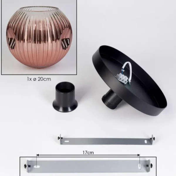 hofstein Ripoll Plafonnier, Boule lumineuse Clair, Cuivré, 1 lumière* Lampes Modernes