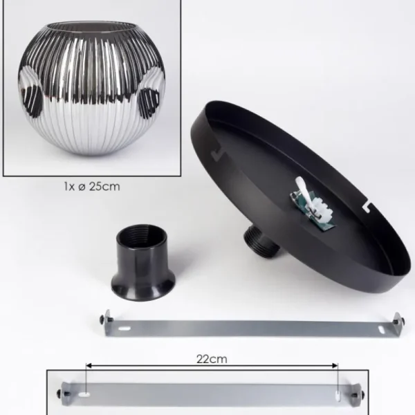 hofstein Ripoll Plafonnier, Boule lumineuse Fumé, 1 lumière* Lampes Modernes
