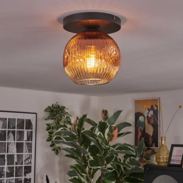 hofstein Ripoll Plafonnier, Boule lumineuse Clair, Cuivré, 1 lumière* Lampes Modernes