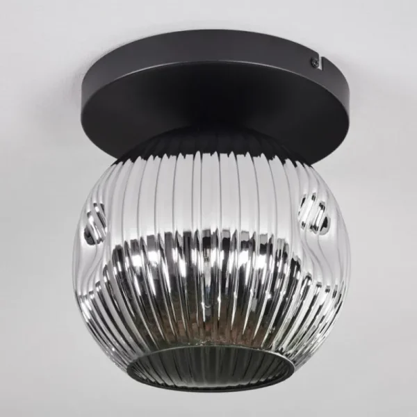 hofstein Ripoll Plafonnier, Boule lumineuse Chrome, Fumé, 1 lumière* Lampes Modernes