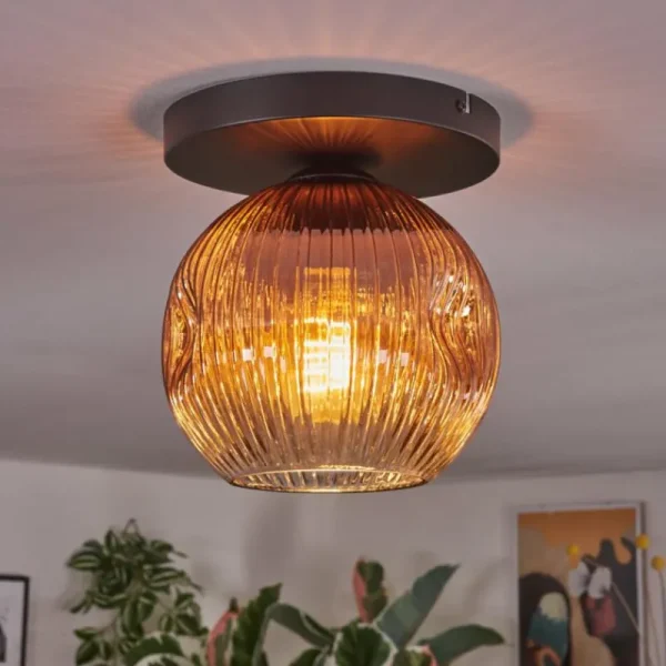 hofstein Ripoll Plafonnier, Boule lumineuse Clair, Cuivré, 1 lumière* Lampes Modernes