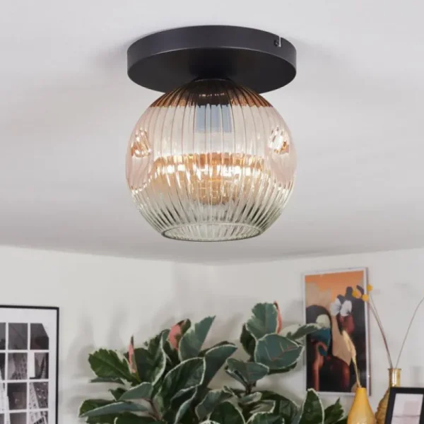 hofstein Ripoll Plafonnier, Boule lumineuse Ambre, Clair, 1 lumière* Lampes Modernes
