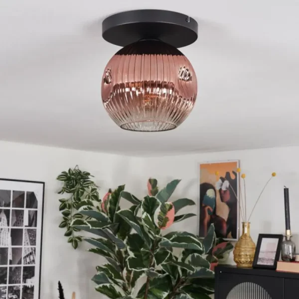 hofstein Ripoll Plafonnier, Boule lumineuse Clair, Cuivré, 1 lumière* Lampes Modernes