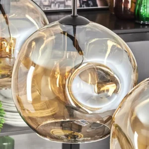 hofstein Ripoll Suspension Ambre, 3 lumières* Lampes En Verre